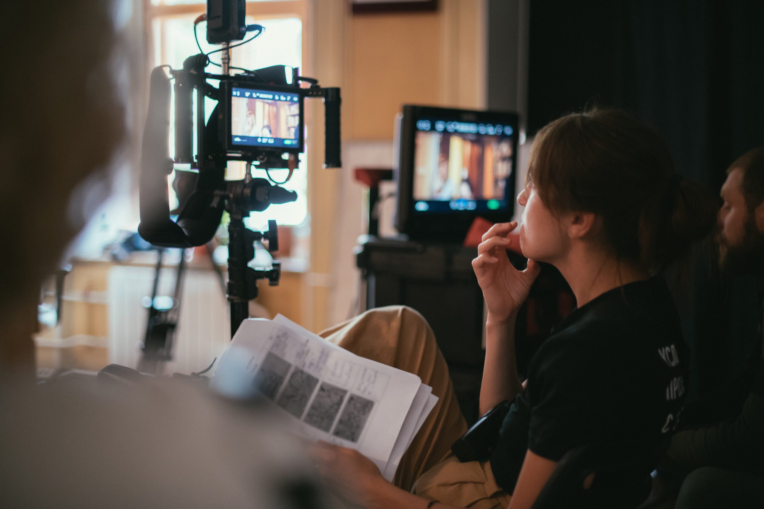 Director,At,Work,On,The,Set.,The,Director,Works,With